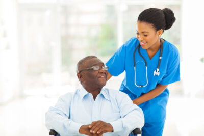 Longview Hospice hospice volunteer with a patient in East Texas