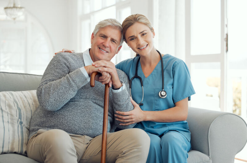 Hospice workers offering emotional support as part of the hospice care service