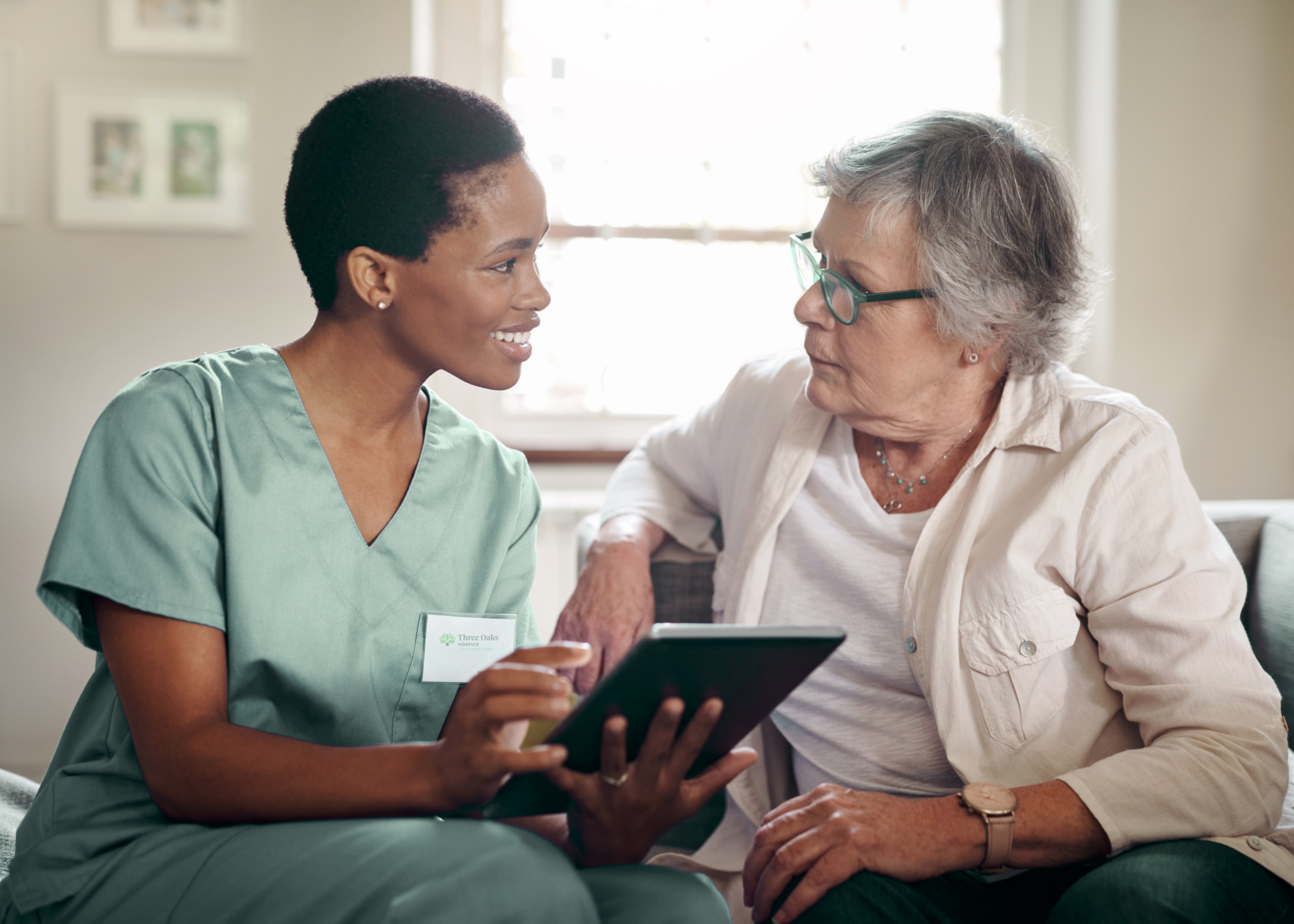 a woman learning about how to transfer hospice providers